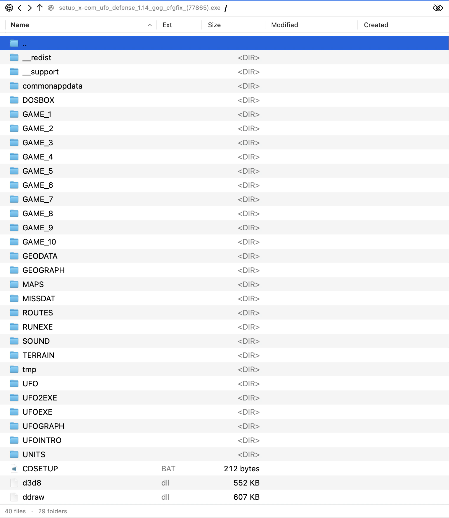 NorthPane displaying the files inside a Windows installer as a regular folder