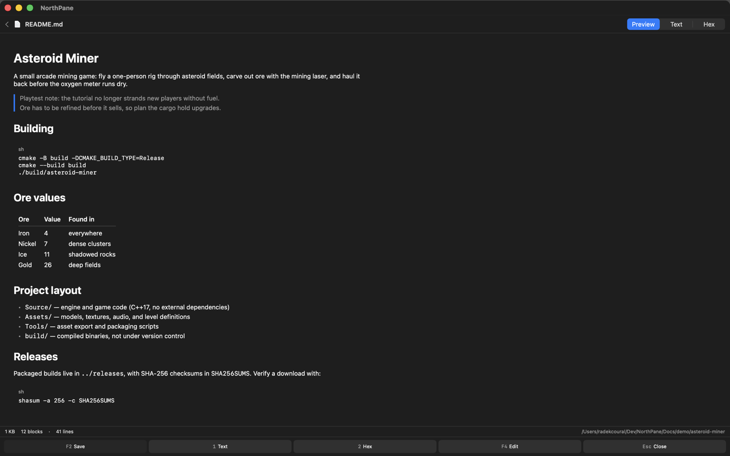Markdown file rendered as a formatted preview