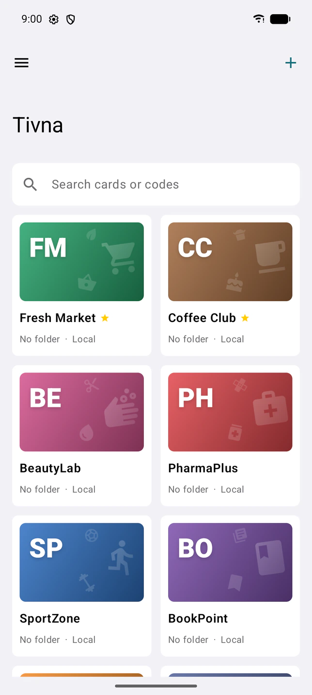 Tivna card library on Android